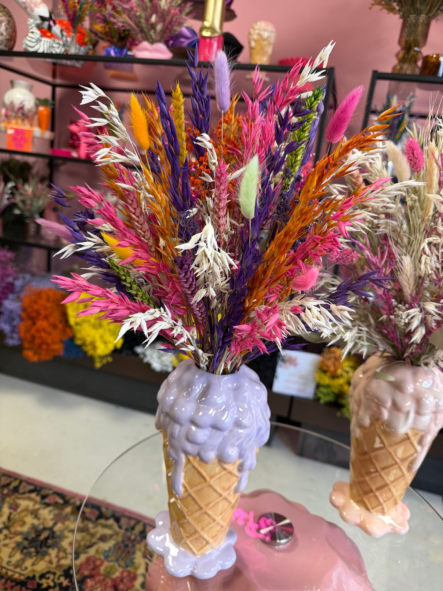 Ice cream vase & Flowers