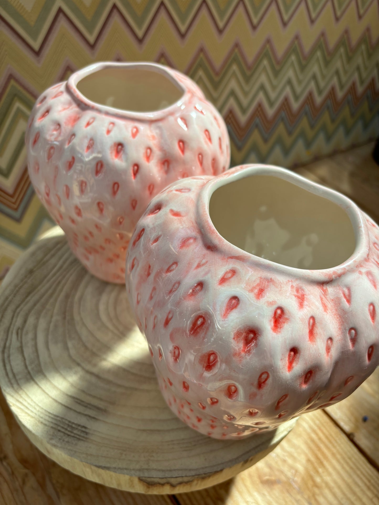 Countryfield aardbei vaas roze M
