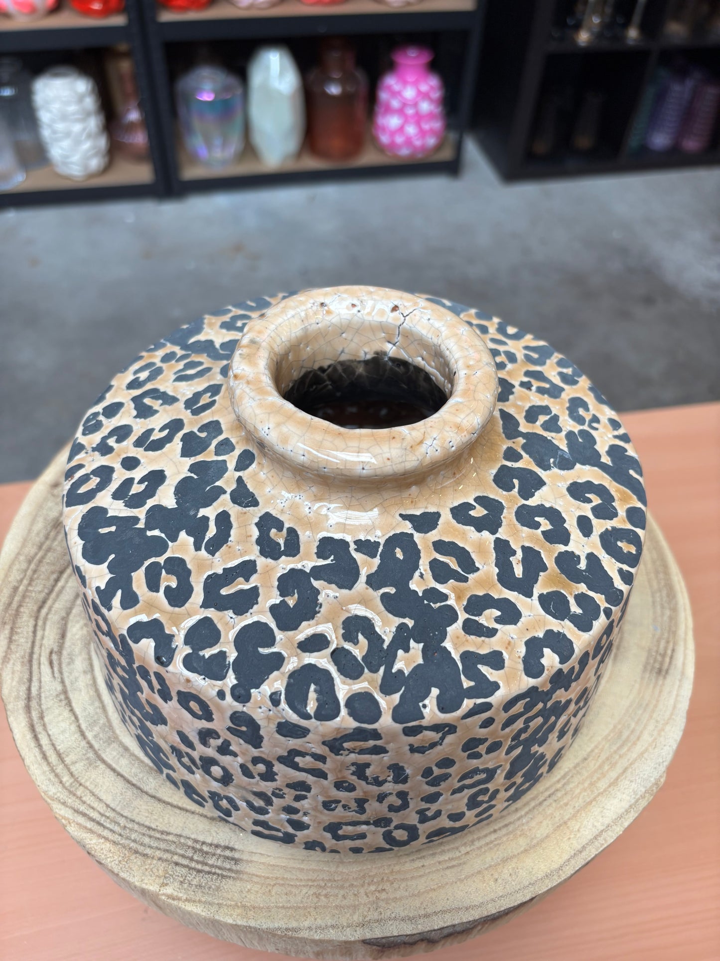 Leopard vaas 16x20x5 cm