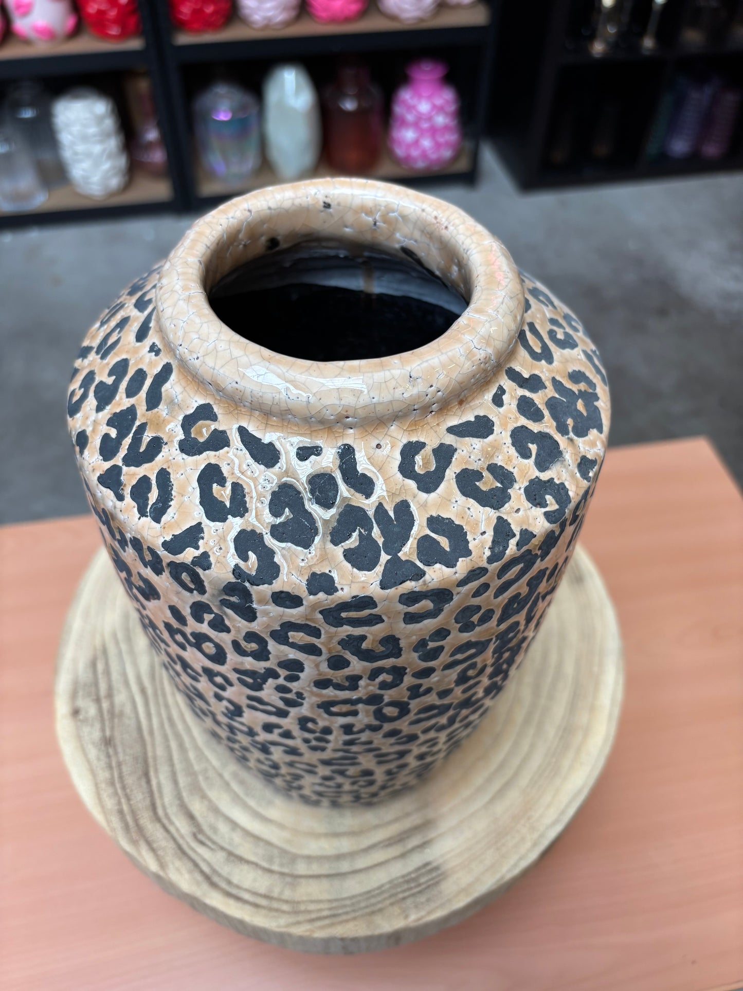 Leopard vaas 27x17x7 cm