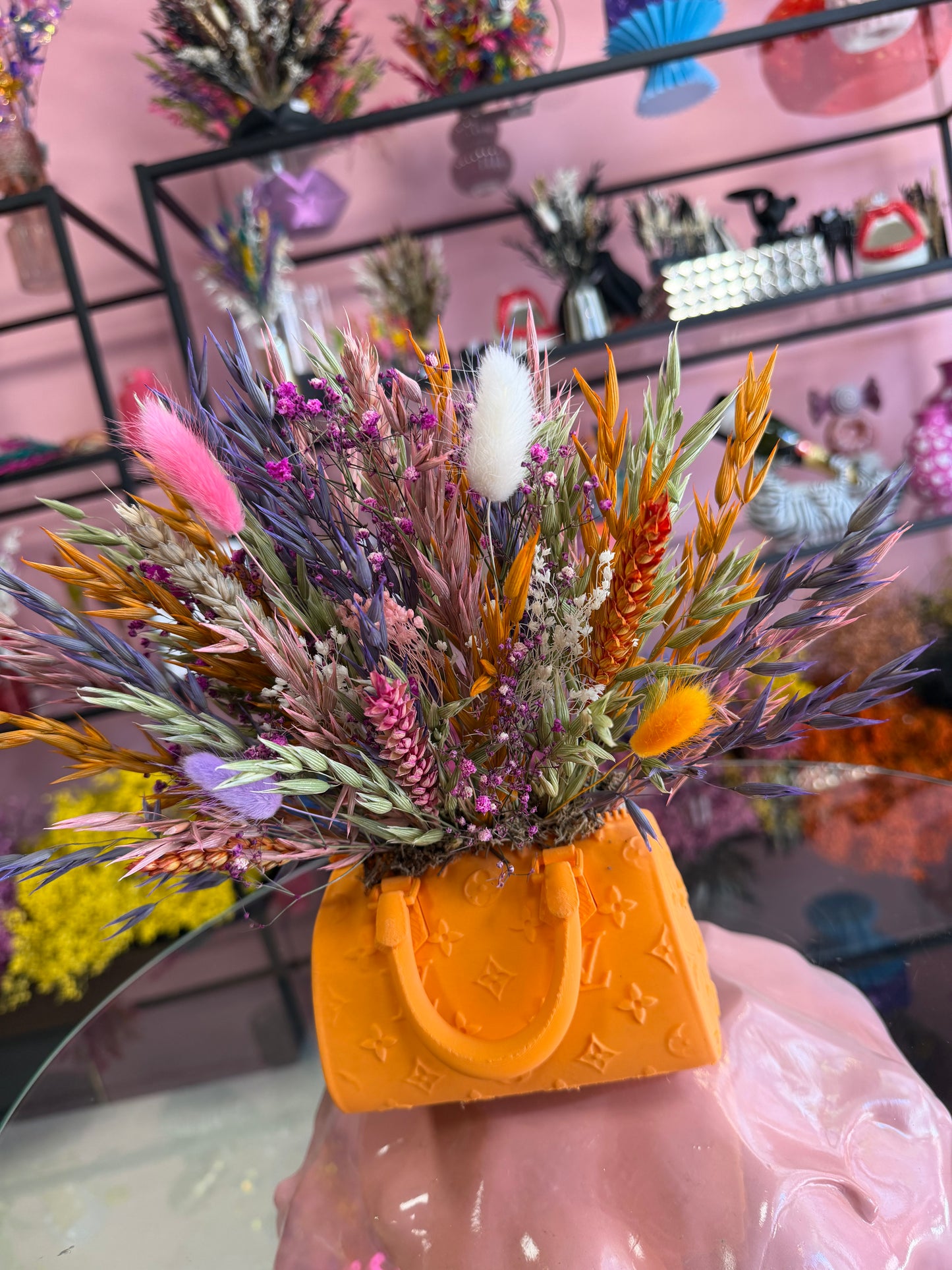 Mini bag vase & Flowers