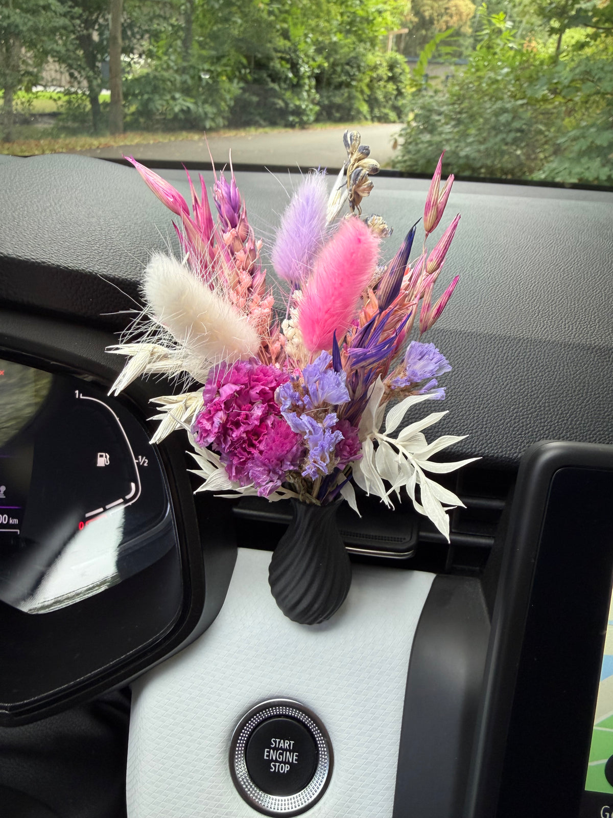 Auto vaasje & droogbloemen