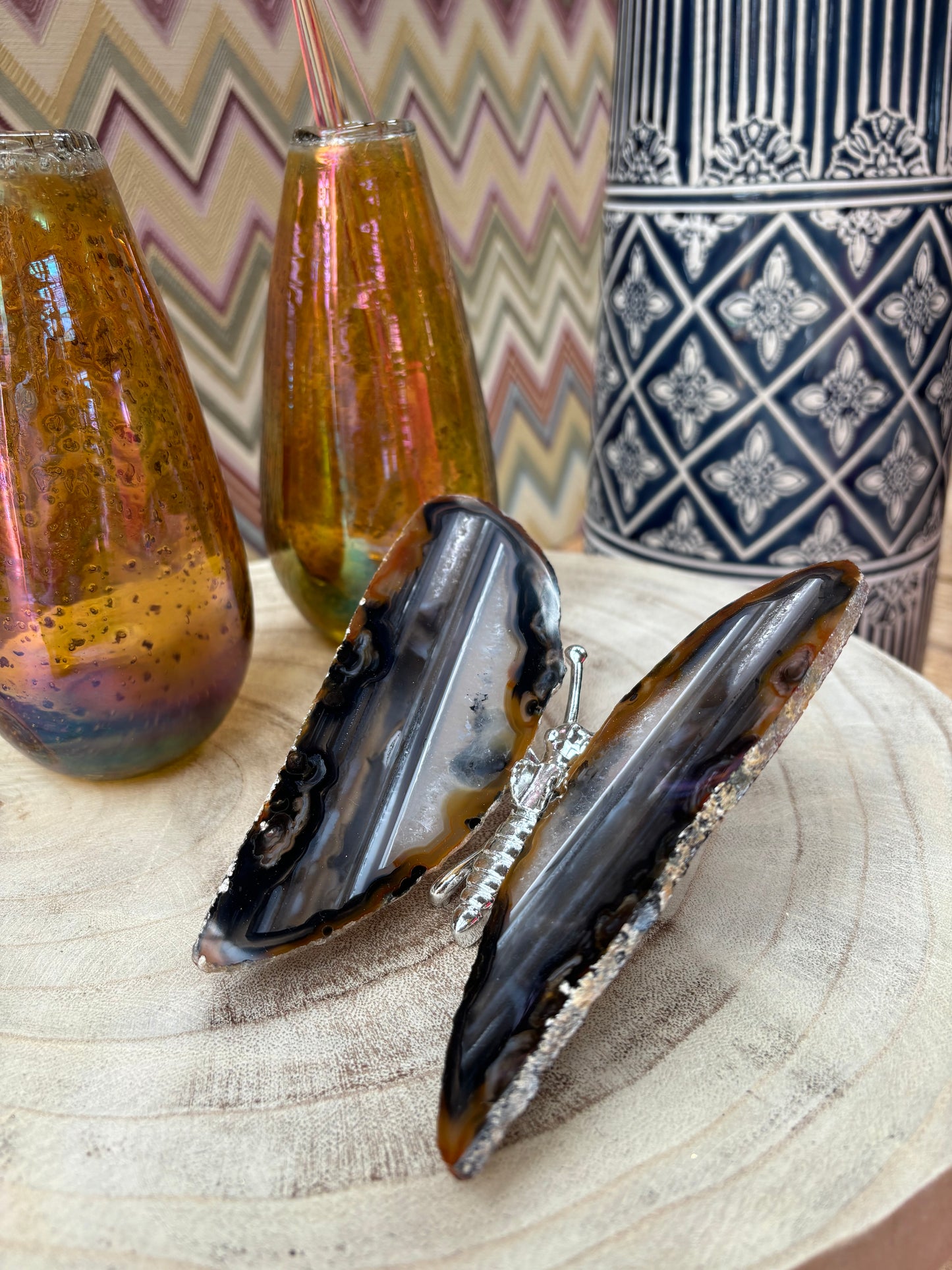 Vlinder van agaat grijs