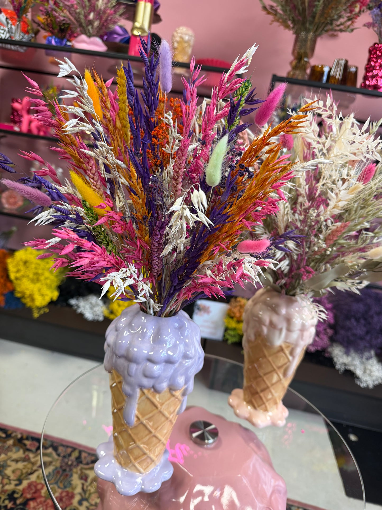 Ice cream vase & Flowers