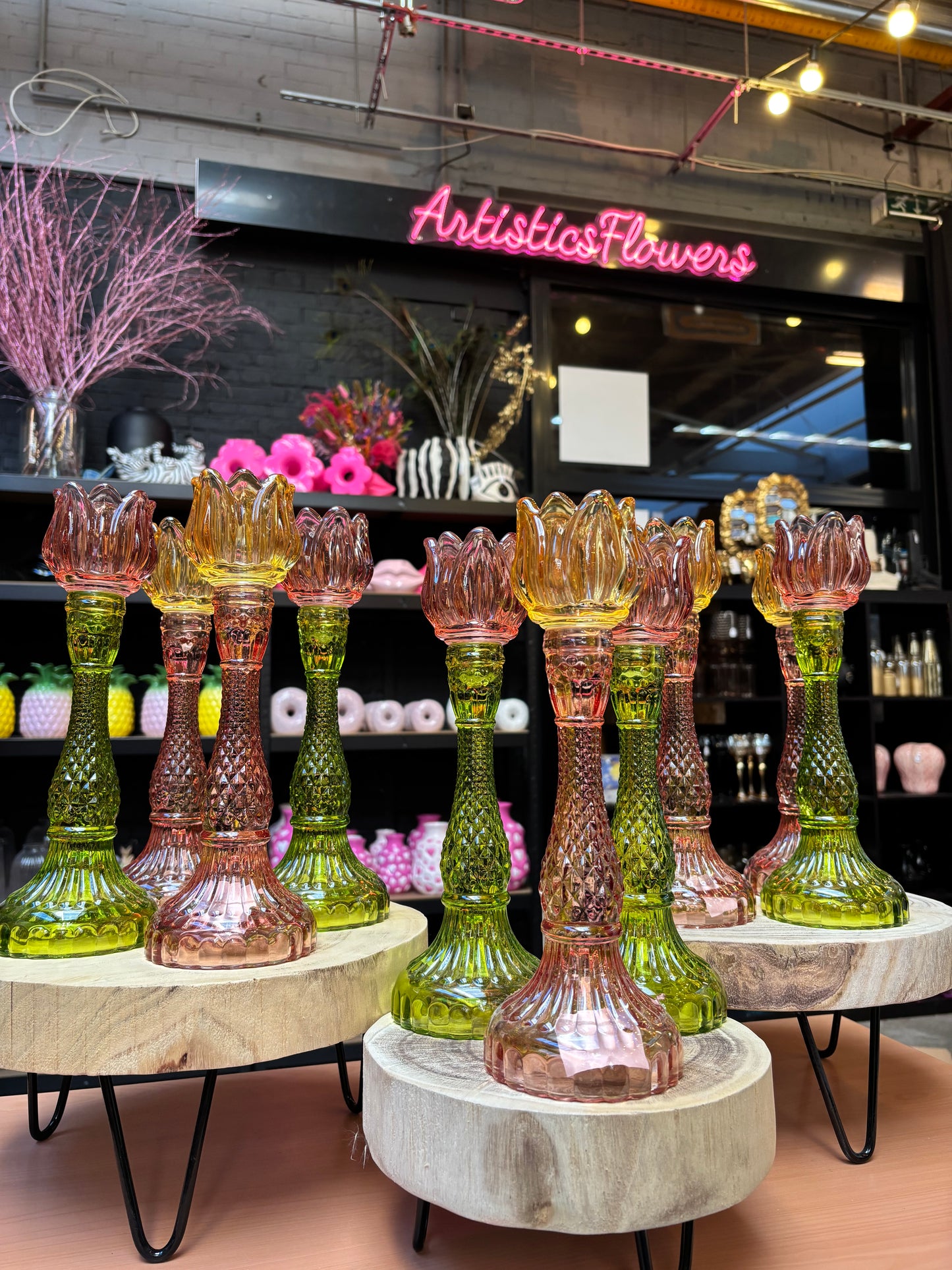 Tulpenkandelaar groen & geel