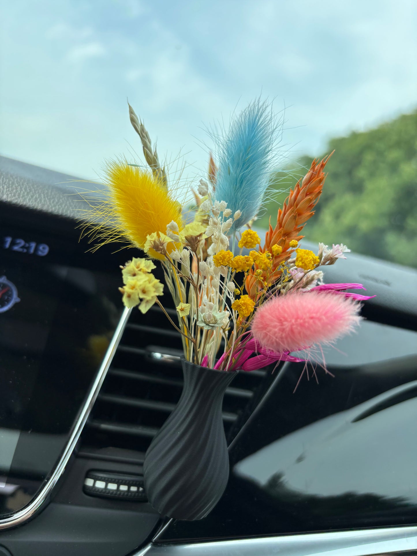 Auto vaasje & droogbloemen