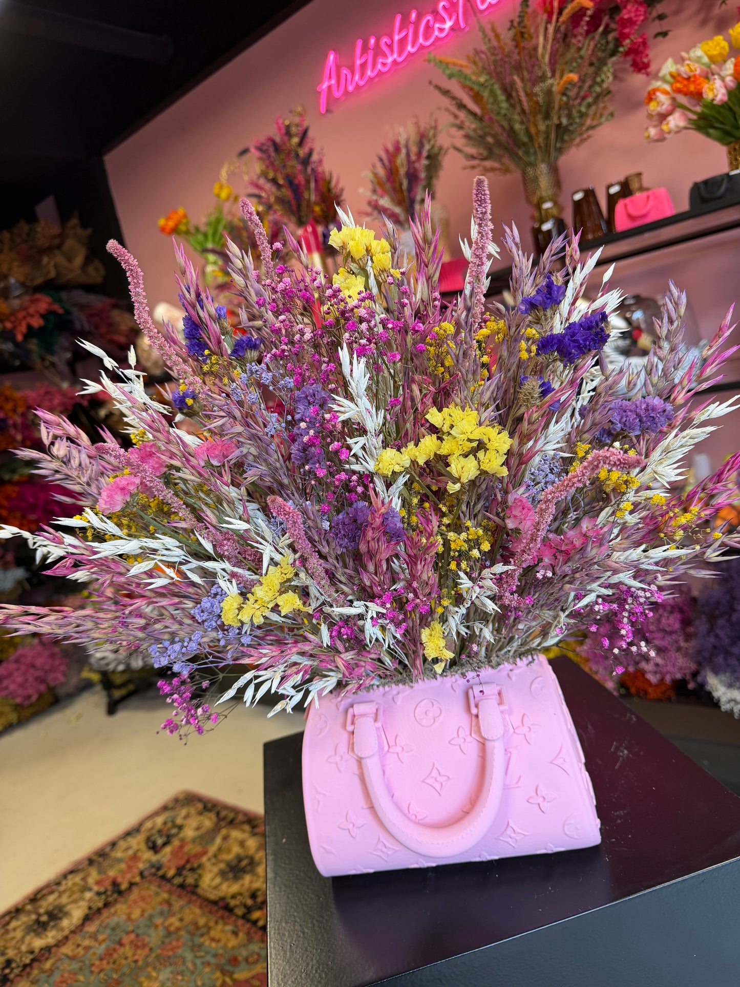 Bag vase pink & Flowers Spring