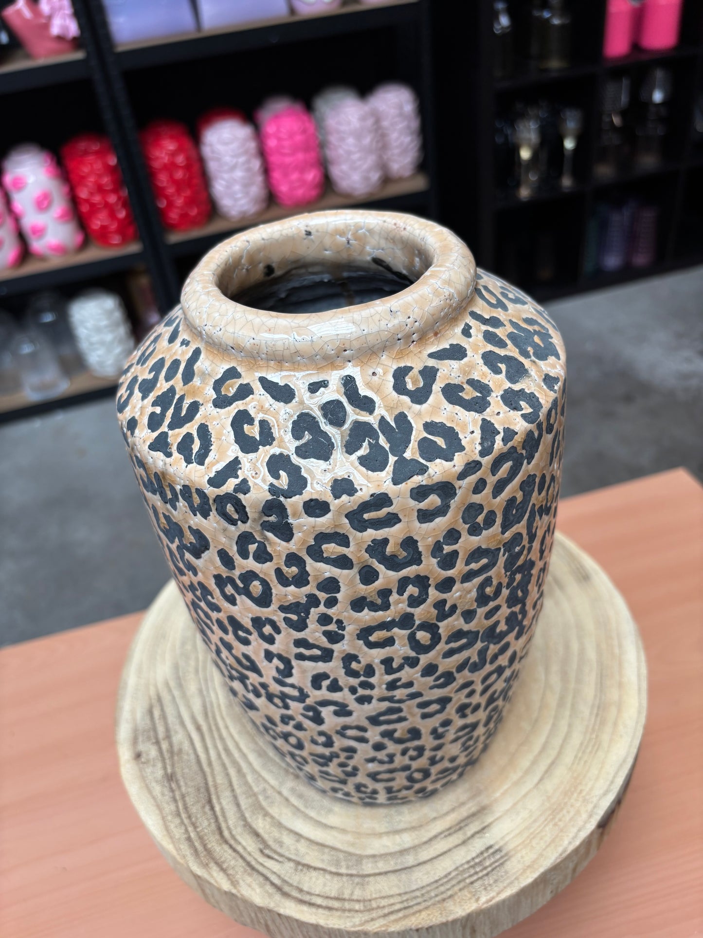 Leopard vaas 27x17x7 cm