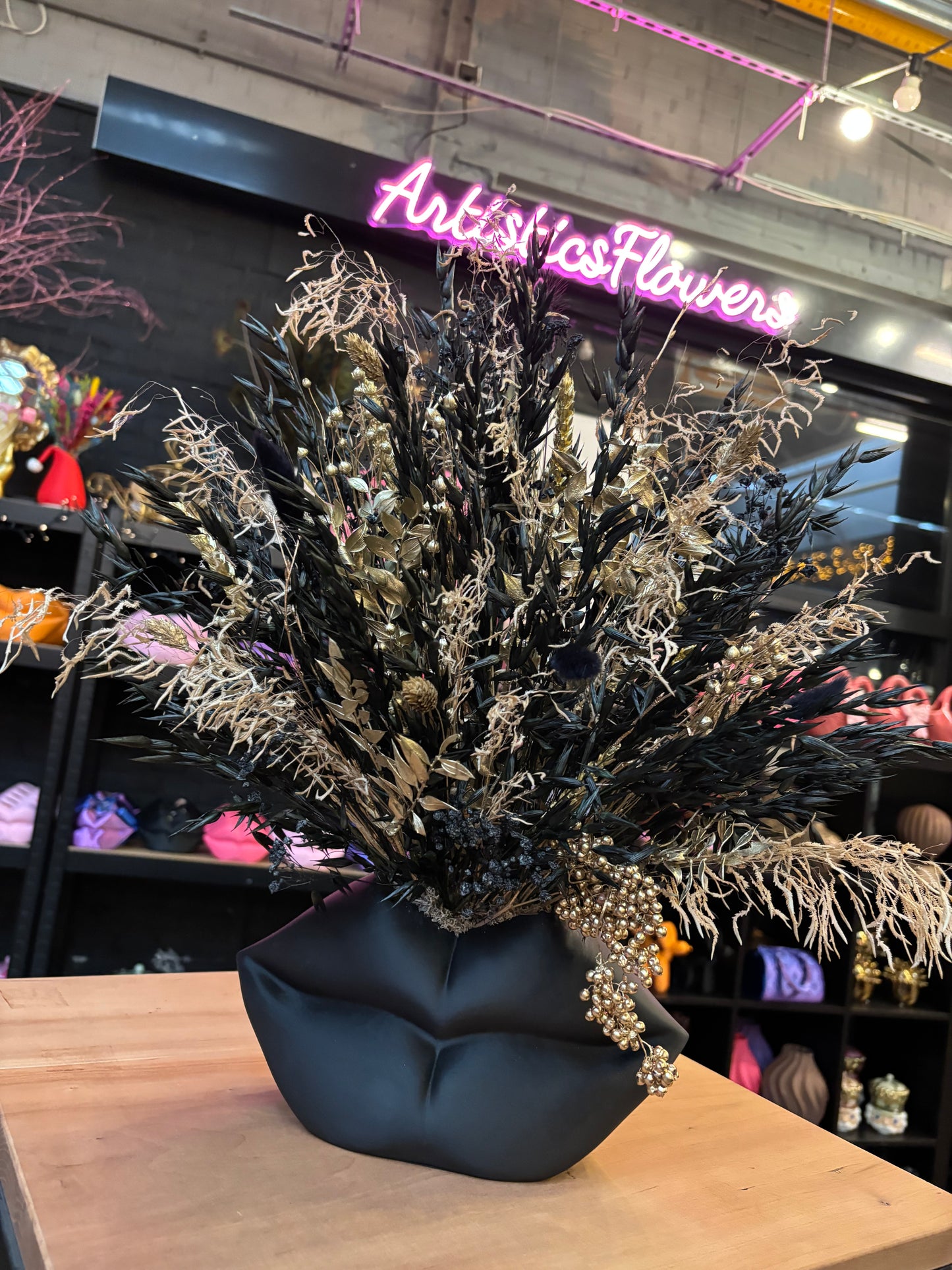 Lippen zwart Large X Flowers Paris