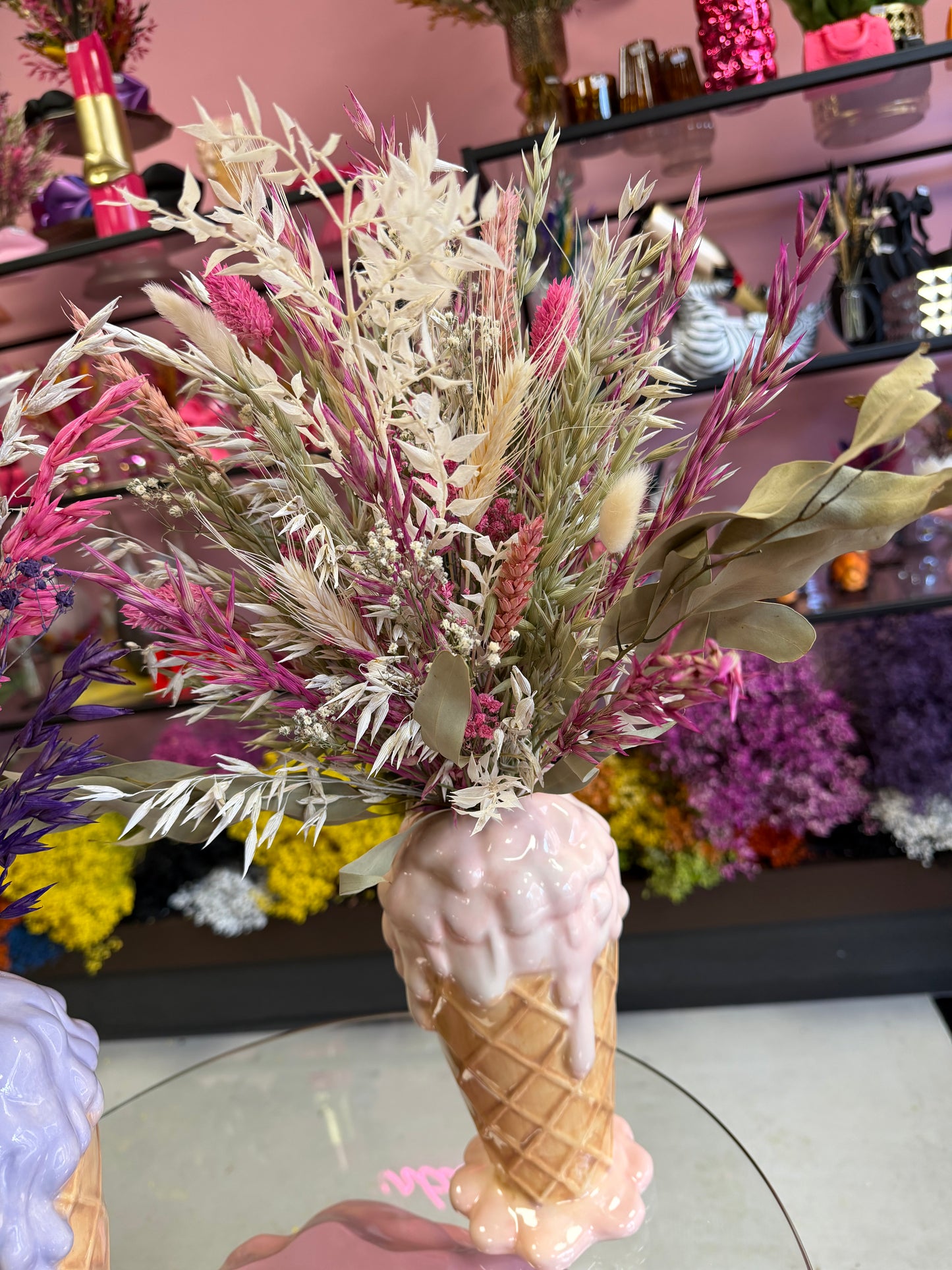 Ice cream vase & Flowers