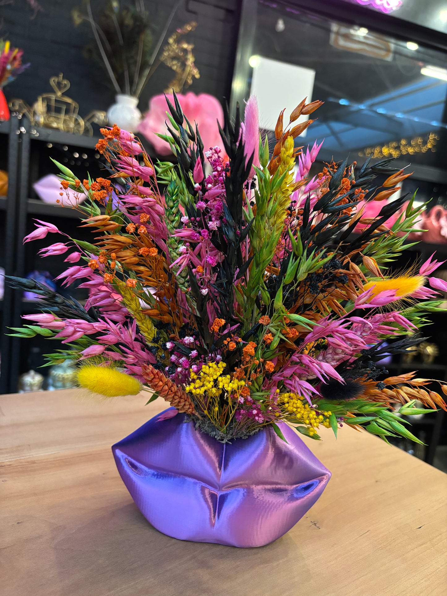 Lippen Neon Small X Flowers Vegas