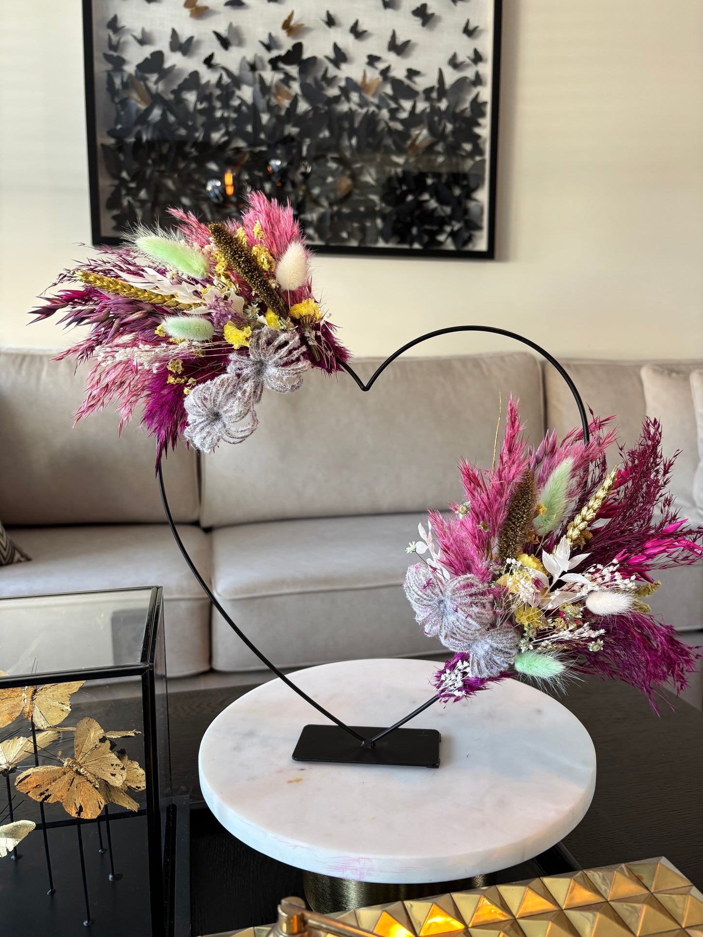 Limited Moederdag droogbloemen hart 30 cm