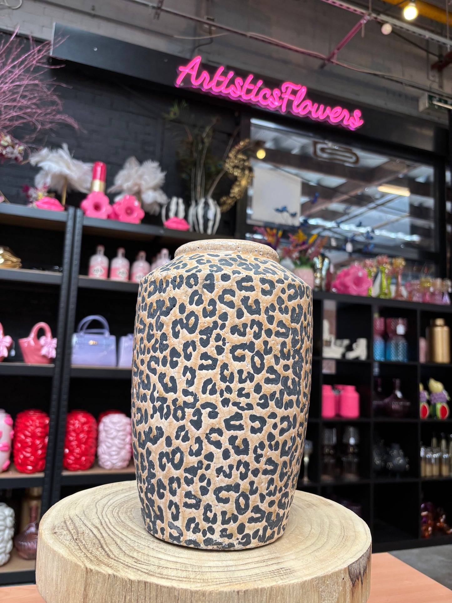 Leopard vaas 27x17x7 cm