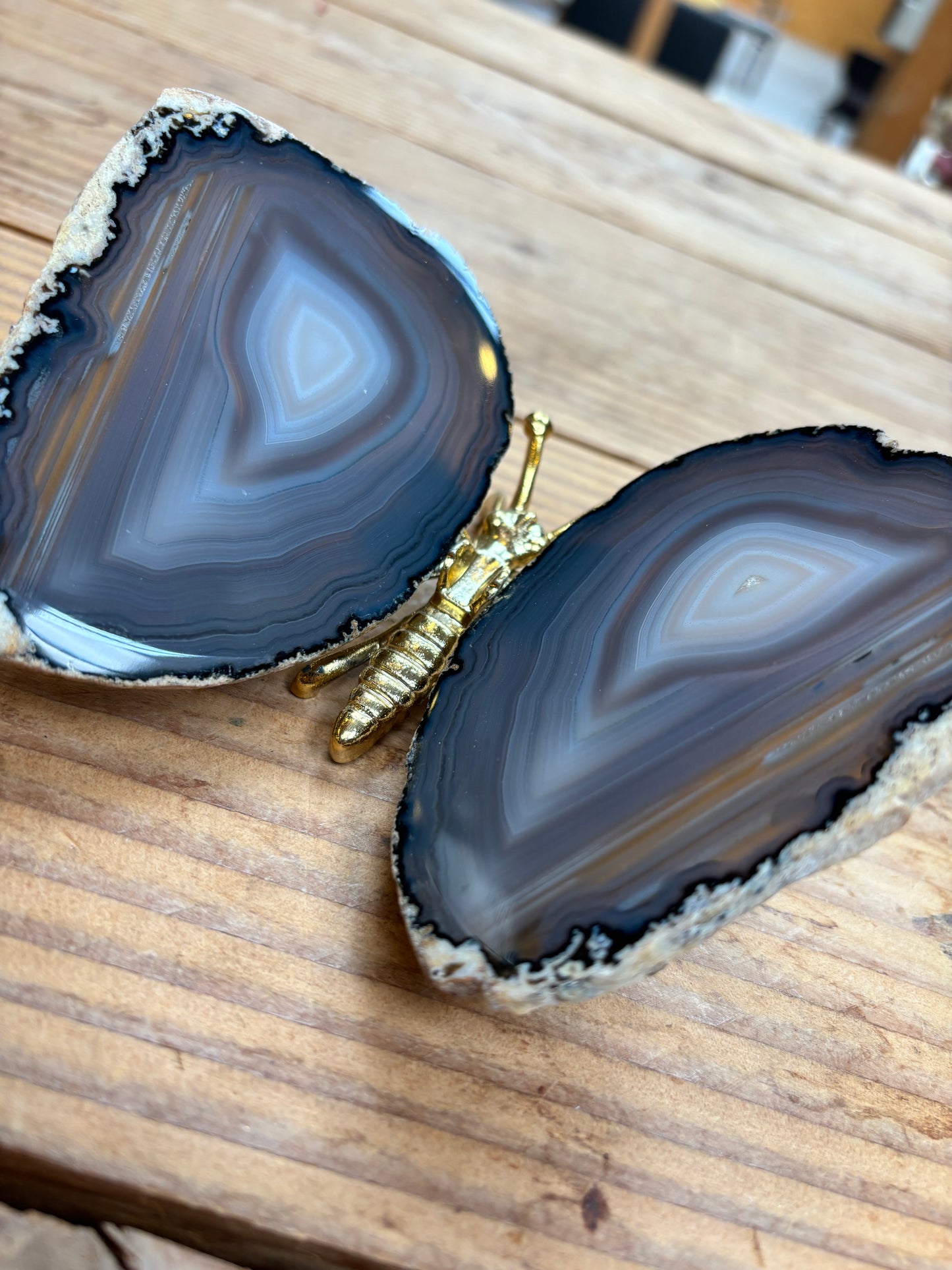 Vlinder van agaat grijs 2