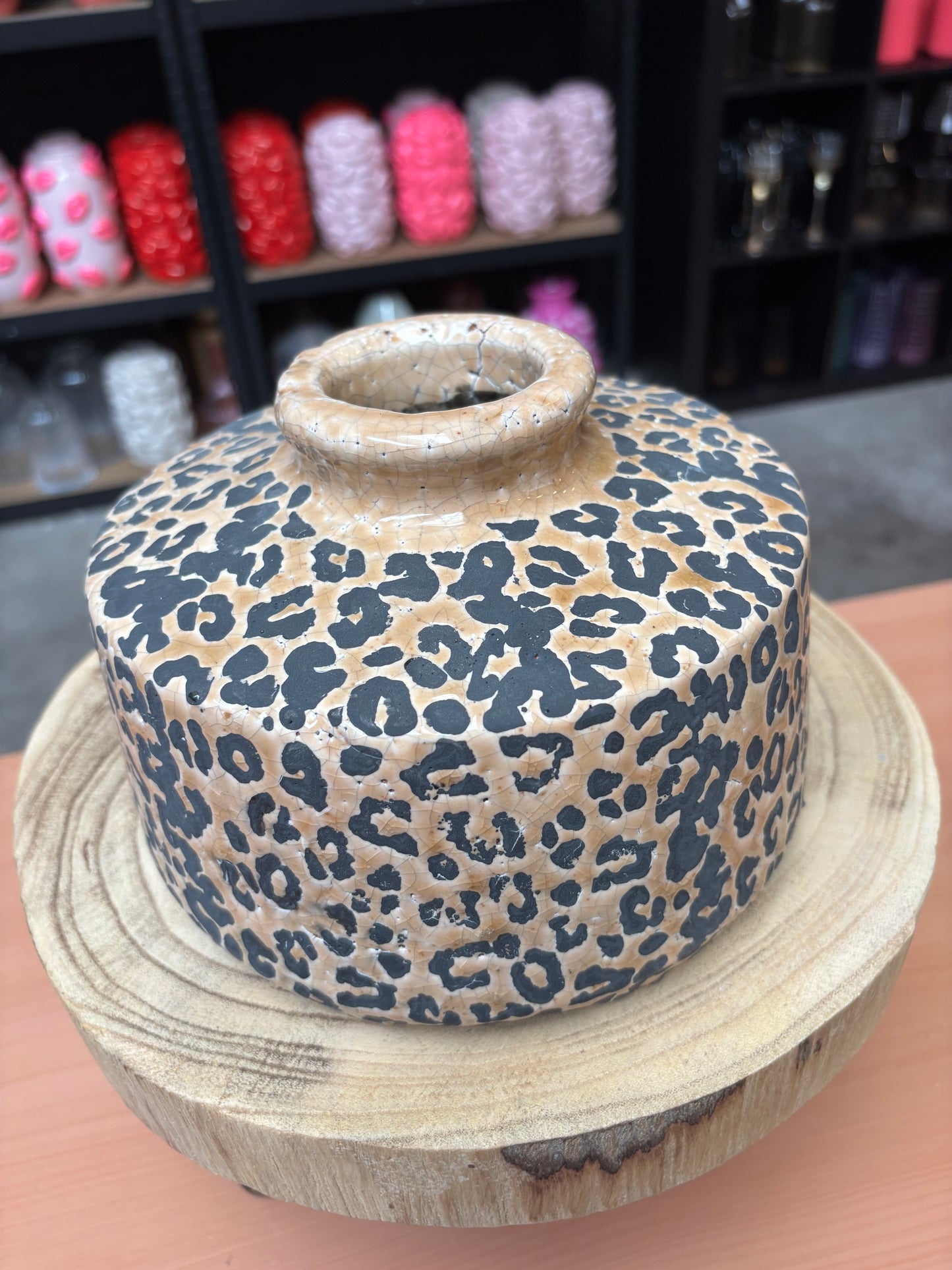 Leopard vaas 16x20x5 cm