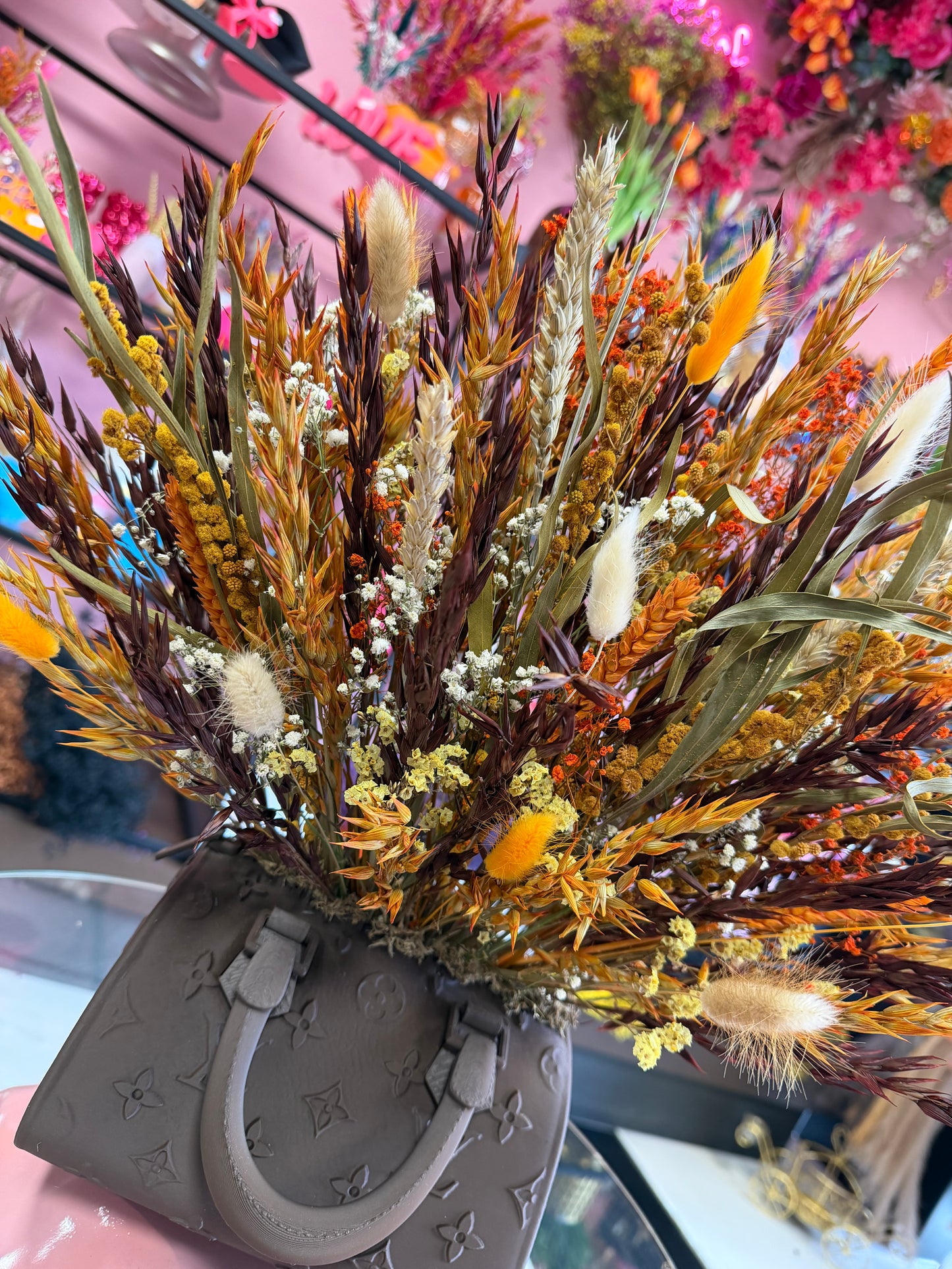 Bag vase dark brown & Boho Luxe Flowers