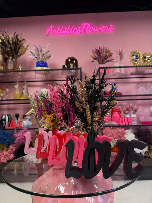 Love vaas & droogbloemen