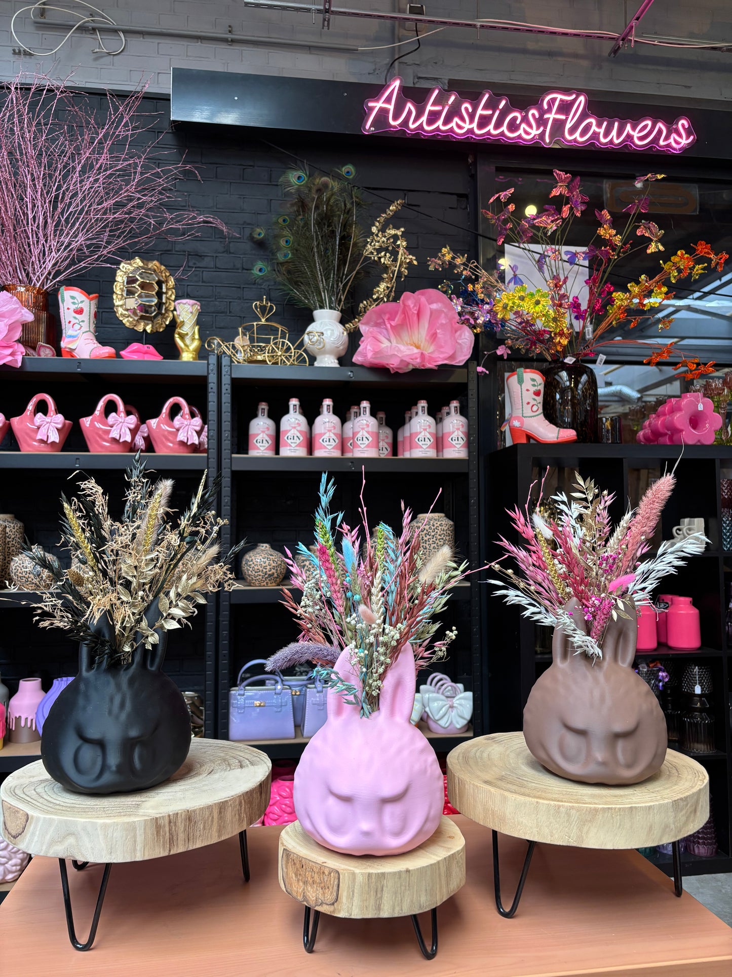 Labubu vaas & bloemen