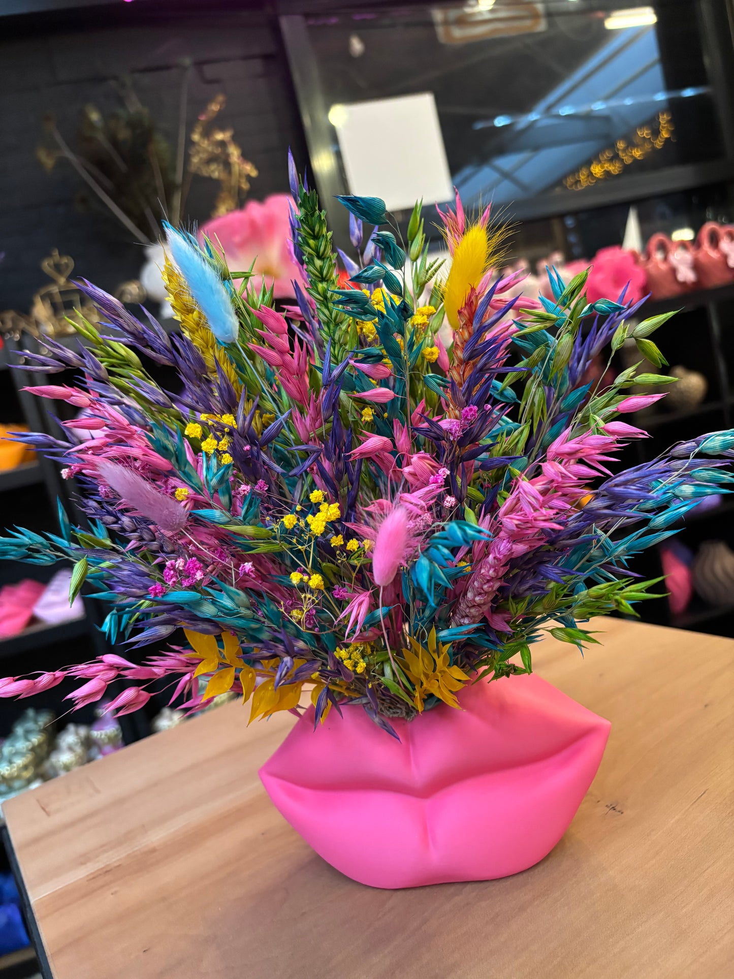 Lippen Neon Pink Small X Flowers Ibiza