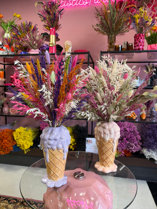 Ice cream vase & Flowers