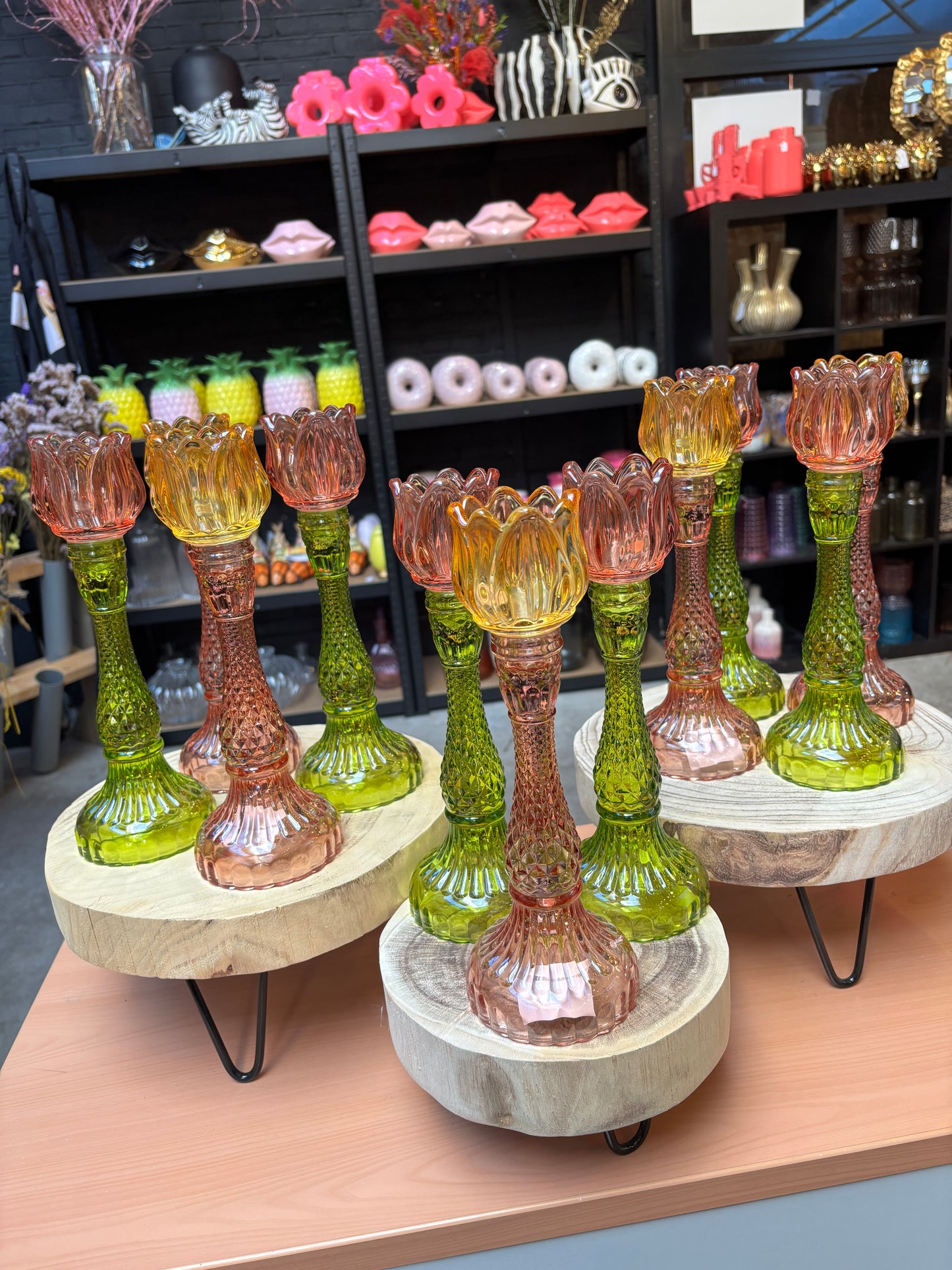 Tulpenkandelaar groen & geel