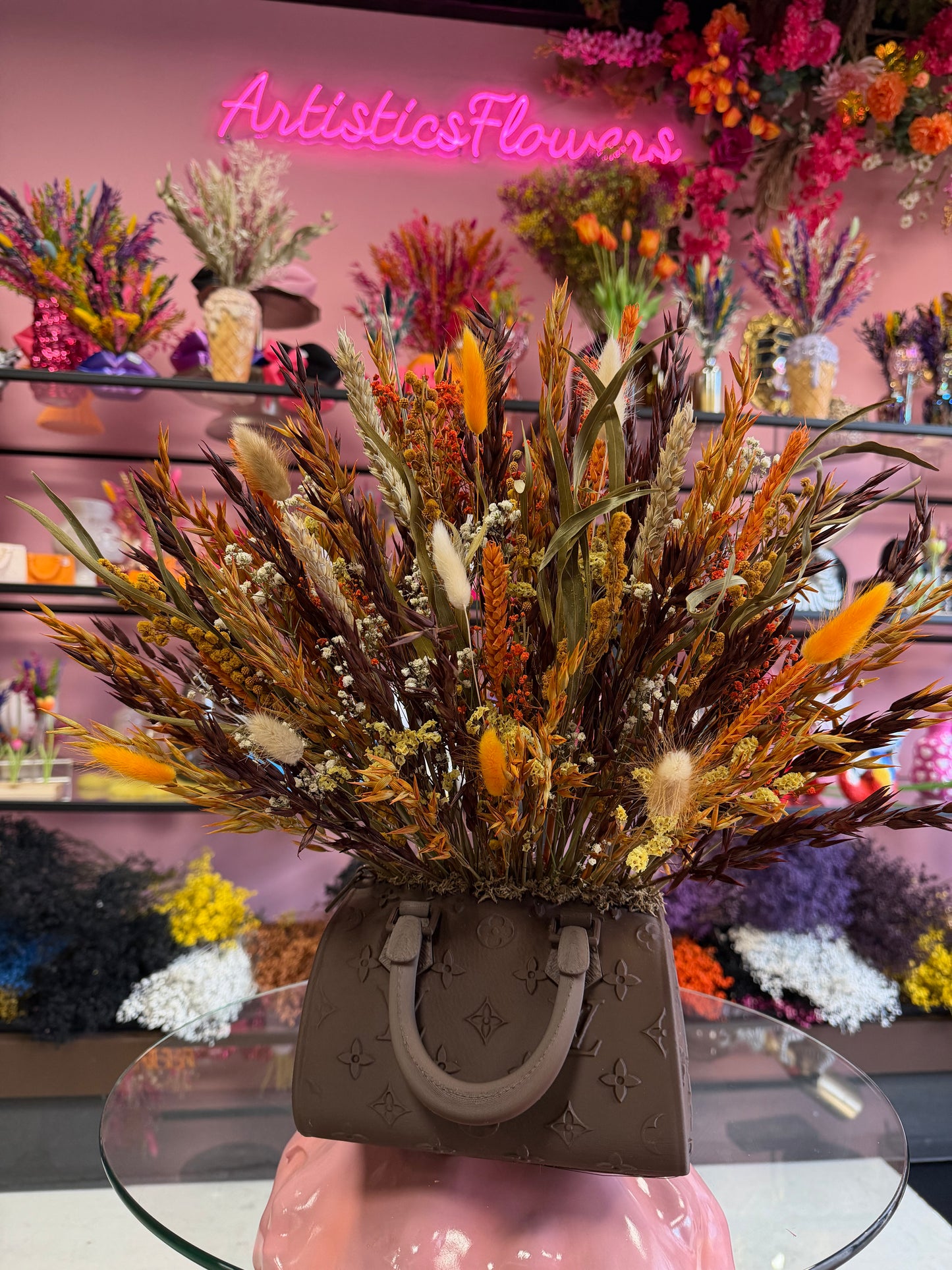 Bag vase dark brown & Boho Luxe Flowers