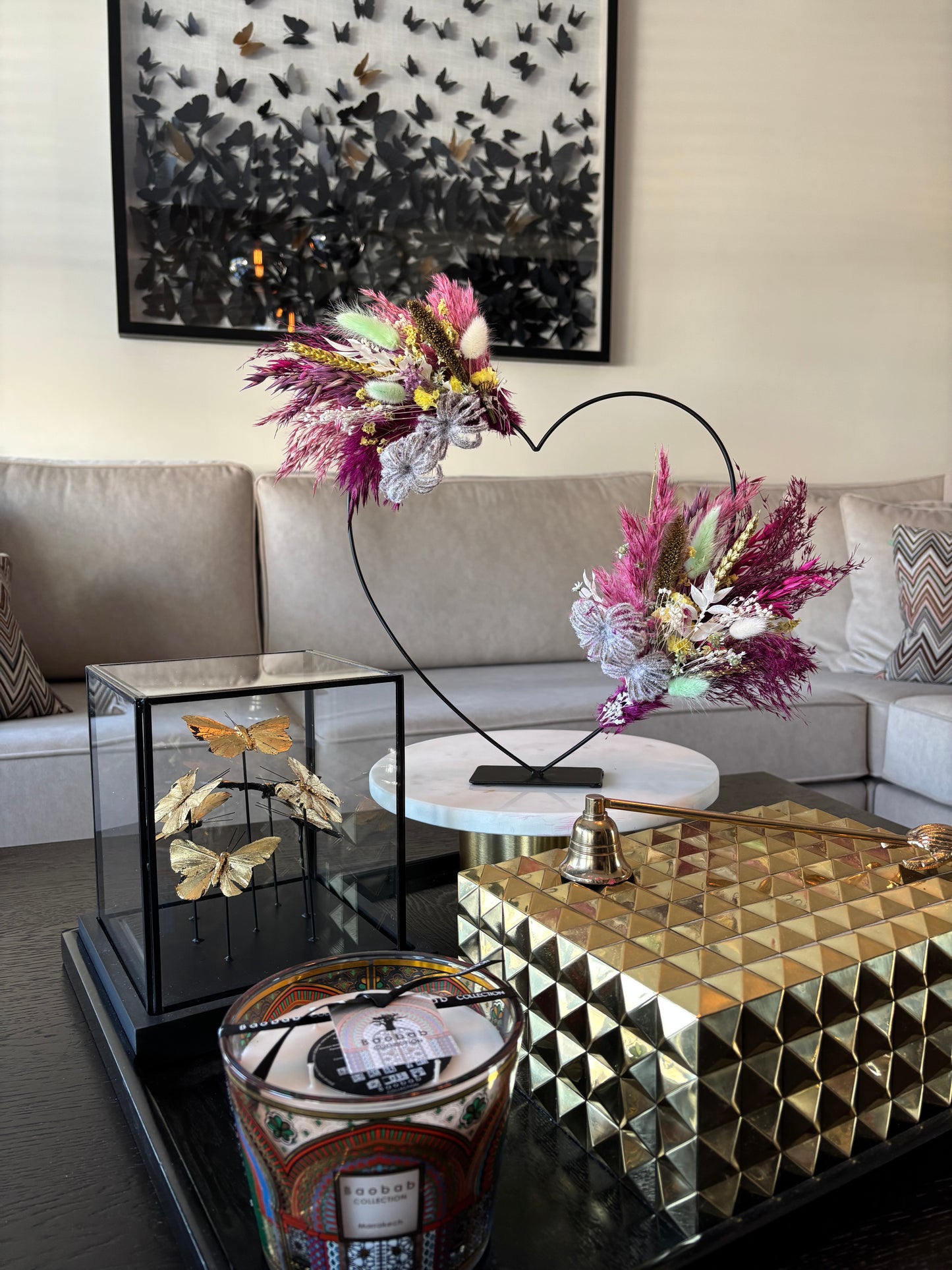 Limited Moederdag droogbloemen hart 30 cm