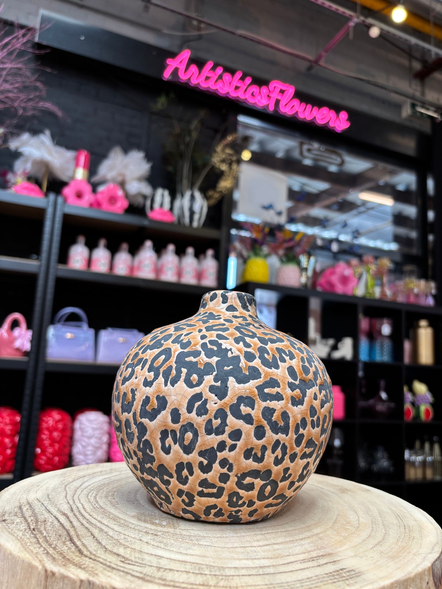 Leopard vaas 15x15x2 cm