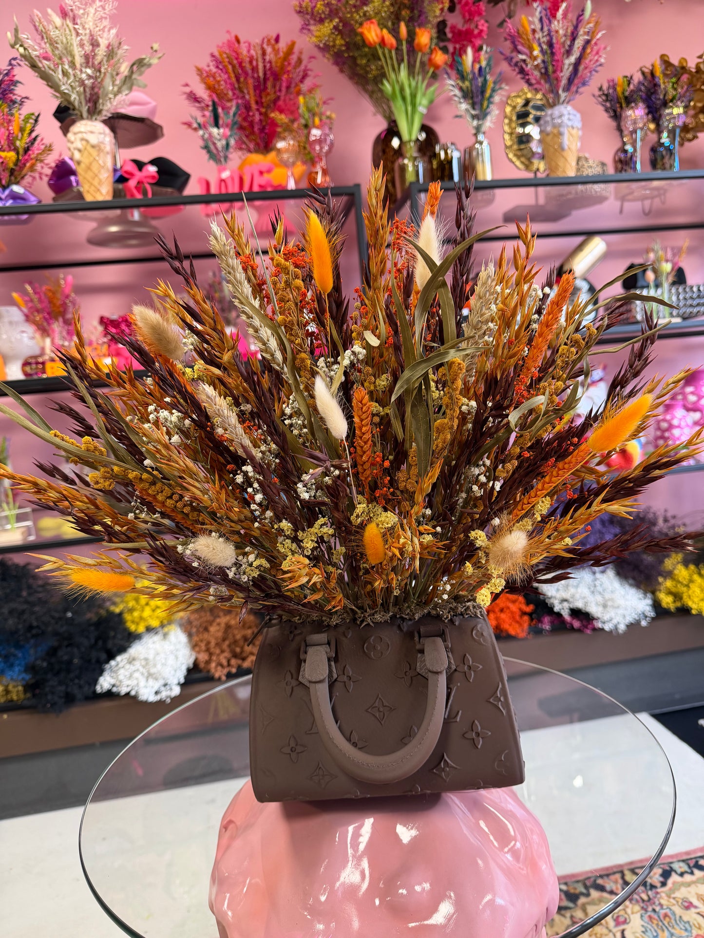 Bag vase dark brown & Boho Luxe Flowers