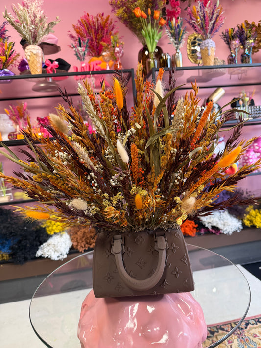 Bag vase dark brown & Boho Luxe Flowers