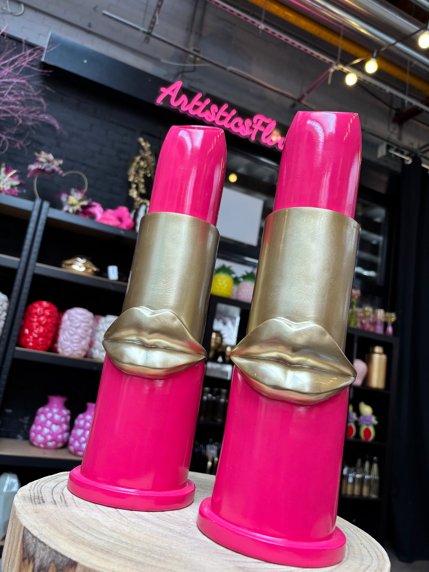 Lippenstift vaas roze & goud